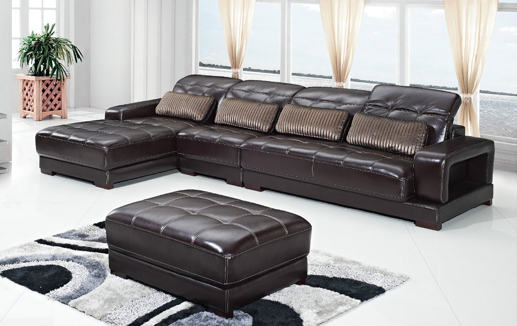 SOFA DA 2 BĂNG GÓC PHẢI 9026