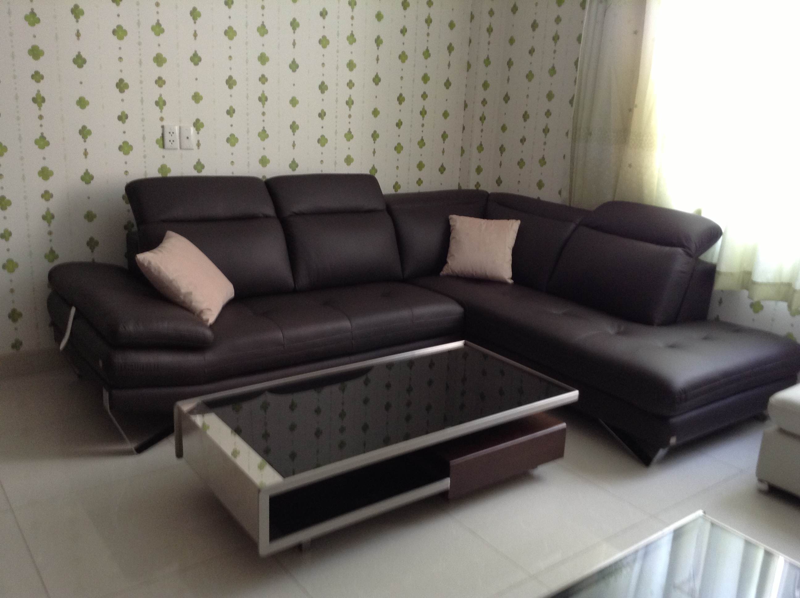 SOFA 3 BĂNG GÓC TRÁI ĐEN SANG TRỌNG 9191D