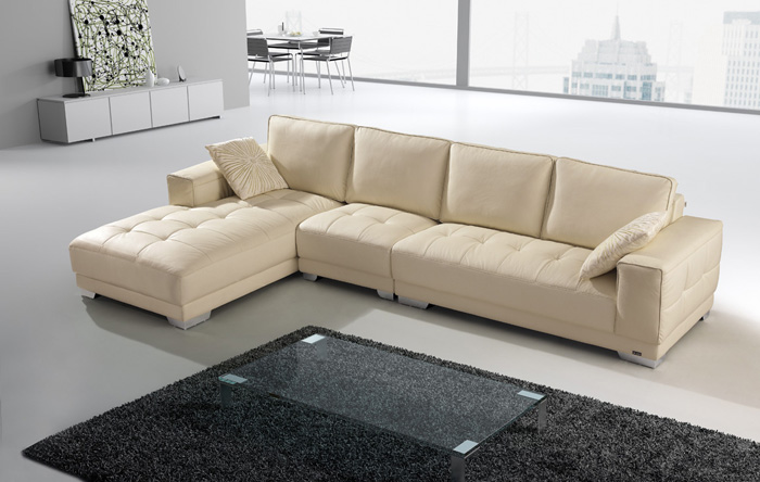 sofa Góc Da kem SF457