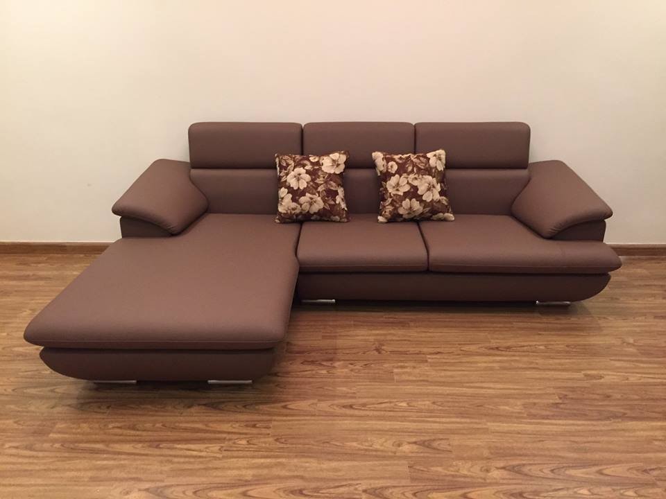 SOFA 3 BĂNG GÓC PHẢI DA BÒ NÂU 6967